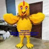 Costumes de mascotte Jaune Longue Fourrure Coq Poule Poussin Poulet Chook Chickleling Costume De Mascotte Personnage Conférence Photo Dessin Animé Props Zx722