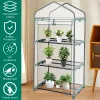 Greenhouses Garden Greenhouse Transparent Weatherproof Plant Grow House Cover with Roll up Double Zipper Door Small Waterproof Frost