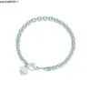 Tiff Sieraden Hartvormig Kruis Sleutel Sterling Zilveren Ketting Armband Vrouw Modieus Eenvoudig Memorial Day Bruiloftsfeest