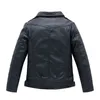 Marke Mode Klassische Mädchen Jungen Schwarz Motorrad Leder Jacken Kind Mantel Für Frühling Herbst 2-14 Jahre 240304
