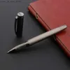 Canetas-tinteiro Canetas-tinteiro 2022 luxo de alta qualidade metal Rollerball Pen onda escovado arma cinza tinta preta assinatura material escolar de escritório caneta de tinta Q240314