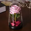 1PC Rose LED Eternal Flower Artificial Christmas Wedding Walentynki Dzień urodzin Direve Dekor Home Decor 240308
