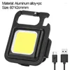 Torce elettriche Mini LED in lega di alluminio COB luci da lavoro USB ricaricabile 3 modalità lampada portachiavi portatile per il campeggio all'aperto