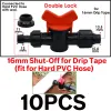 Reels 16mm 5/8" Drip Irrigation Tape ShutOff Valve End Plug Connector Thread Lock Garden Watering System Greenyhouse to PVC Hard Pipe