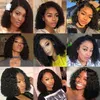 Short Bob Wig Kinky Curly Human Hair Wigs13x4 Transparent Lace Frontal Wig Curly Wig Lace Frontal Wig Human Hair 250% for Woman