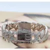 Paston Custom Jewelry 925 Silver 18mm 8inches Moissanite Cuban Chain Round Shape Bracelet
