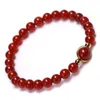 Cuentas de ágata roja, pulsera de cuentas de piedra Natural, piedras preciosas curativas, pulseras de amistad para parejas, joyería de moda