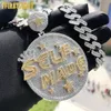 Collana con ciondolo fatto a mano con lettera ghiacciata Bling 5A Zircone CZ Pesante grosso distintivo rotondo con ciondolo moda uomo gioielli Hip Hop240312