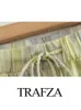 Trafza Woman Fashion Vintage Printed Spodni Letnia kobieta krawat patchwork Patchwork High Tail Town Elasts Tali