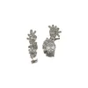 Boucles d'oreilles de marque de mode bijoux de créateur lettre diamant boucle d'oreille de luxe femmes accessoires marque boucle d'oreille en cristal de luxe argent aiguille diamant boucle d'oreille