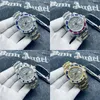 Automatic watch colorful crystal dial clock calendar designer watches folding buckle stainless steel rubber strap moissanite watch orologio uomo sb071 C4