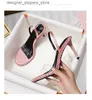 Kleid Schuhe High Heels Internet Celebrity Sandalen Für Frauen Strass Stiletto Heels Transparent Ieather Sexy One-Line Sandalen Q240314