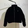 Women's Down Parkas Designer Brand Autumn/Winter Velvet Invertered Triangle Coat 1U8Z