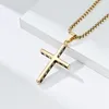 Pendant Necklaces JHSL Men Cross Pendants Statement Necklace Fashion Christian Jewelry Stainless Steel Black Gold Silver Color