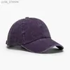 Ball Caps Washed Plain Baseball C Retro Adjustable Original Classic Low Profile Cotton Golf Hat Unconstructed C Men Women L240314