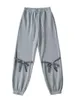 Pantalon Femme American Bow Imprimé Sanitaire Spicy Girl Personnalité Street Loose Basic Cordon Cravate Tricot Casual Pour Femmes 3KE6