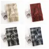 Scarves Large Plaid Scarf Trendy Thicken Cashmere Shawl Long Korean Style Tassel Student