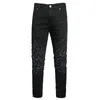 Jeans pour hommes Europe Style Hommes Pantalons Skinny Slim Biker Denim Noir Stretch Design pour mari grande taille 40 42