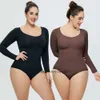 Long Sleeve Solid Gymnastics Leotard for Women Girl Sexy High Cut Bodysuit Ice Skating Jumpsuit Ballerina Shape Wear