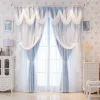 Rideaux Princesse Filles Rêve Rideaux pour Salon Salle à Manger Chambre Dentelle Rideau Occultant Complet Double Couche Une Fenêtre Flottante Tulle