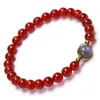 Cuentas de ágata roja, pulsera de cuentas de piedra Natural, piedras preciosas curativas, pulseras de amistad para parejas, joyería de moda