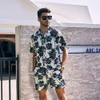 Camisa para hombre Traje de playa informal Deportes de vacaciones Pantalones sueltos de manga corta estampados