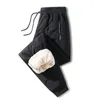 Męskie spodnie Zima zagęszcza ciepłe wiatrynowe wiatroodporne, długie luźne, swobodne spodnie męskie jesienne joggery polarne spodnie dresowe