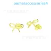 2024 Jewelry Designer Brand Stud Smooth Bow Female Copper Plated 18k Genuine Gold Plum Blossom Plug Print Personalized Earrings