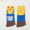 Kids Socks Children Kids Girl Toe Socks Cute Cartoon Strap Bear Cotton Baby Girl Sock Boy Toddler Warm Autumn Spring Five Finger Sock 2-12Y YQ240314