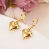 24 k Yellow Solid Gold Filled Lovely heart Pendant Necklaces earrings Women girls party jewelry sets gifts diy charms