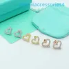 2024 Jewelry Designer Brand Stud Mosang Diamond Love Earrings Full of Diamonds with Letters Fashion Elegant Temperament Heart Shaped Gift