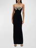 Casual Dresses Ailigou 2024 Women's Black Sexy Strapless Luxury Diamond Crystal Snake Tight Long Bandage Dress Elegant Celebrity Party