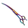 Scissors Pet Scissors 7" Upward Curved Pet Grooming Scissors Professional Multicolor Hair Cutting Shears Barber Using Dogs & Cats