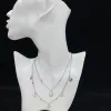 Partihandel Klassiska kvinnor Luxury Crystal Charm Chain Chain Necklace Brand Designer Gold Silver Plated rostfritt stål Pendant Chokers Fashion Jewelry Accessories Gift