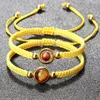 Link Bracelets Handmade Braid For Women Men Tiger Eye Stone Bead Reiki Chakra Yoga Colorful Rope Design Couple Jewelry Gift