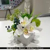 Decorative Flowers High Quality Cymbidium Imitation Artificial Living Room Tabletop Display Orchid Potted Plants Home Decoration