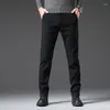 Męskie spodnie 2024 Spring Slim Casual Stretch Cotton Fashion Business Prosty czarny szary niebieskie spodnie