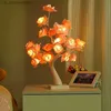 Lâmpadas de mesa Dia dos namorados Rose Table Lamp com luz LED amarela quente - decoração da sala romântica