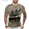 Heren T-shirts 2024 Nieuwe 3D Bedrukte Kleding Vliegtuigen Tank Beer Full Body Gedrukt Heren T-shirt Korte Slve O-hals grappige Harajuku Tops Y240321