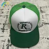 Yeşil Mesh Patchwork Rhude Beyzbol Kapağı Erkek Kadınlar 1 1 Etiketler Yüksek Kaliteli Nakış Açık Güneş Koruyucu Ayarlanabilir Rhude Hat321J