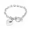 Bracelet PAXA Mode Élégant Coeur Cubique Zircone Bracelet En Acier Inoxydable Pour Les Femmes Or Couleur Épaisse Chaîne Charme Femelle Bijoux CadeauxL2403