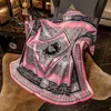 Designer Luxury Letter Filt Moft Wool Scarf Shawl Portable Warm Soffa Bed Fleece Spring Autumn Women 240314