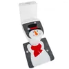 Siège de toilette couvre Santa Set tapis de Noël Combo bonhomme de neige festif couverture de vieil homme sans visage antidérapant pour