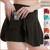 Skirts Women Pleated Tennis Skirt with Pockets Shorts Athletic Crossover High Waisted Fitness Golf Skorts Workout Sports