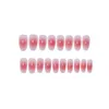 Unhas falsas 24pcs comprimento médio blush press-on material seguro de longa duração à prova d'água para decoração de dedo