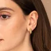 Boucles d'oreilles Croissant petit cerceau en C en acier inoxydable pour femmes, plaqué or, mode minimaliste en forme de corde 2024