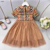 Brand girls dresses kids designer clothes girl skirt Size 110-160 CM Princess dress Inner pure cotton design baby frock 24Mar