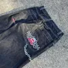 Jeans pour hommes JNCO Chaîne Broderie Y2K Vintage Hommes Mode Lavé Casual Large Jambe Denim Pantalon Hip Hop Punk Baggy Pantalon Streetwear