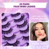 20 Pairs Faux Mink Lashes 3D Fluffy Natural Makeup False Eyelashes Wholesale Russian Strip Eyelash 240305