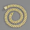 Popular Mens Jewelry 15mm Diamond Inlaid Hip Hop Accessory Gold Chain Necklace